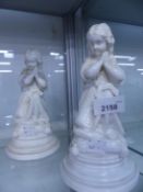 A PAIR OF DERBY PORCELAIN FIGURES.