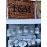 A FORTNUM AND MASON HAMPER AND A QUANTITY OF FORTNUM AND MASON KITCHEN STORAGE JARS, ETC.