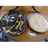 TWO ART POTTERY PLATTERS.