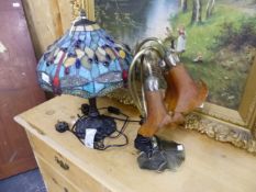 TWO ART NOUVEAU STYLE TABLE LAMPS.