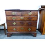 A GEORGE III MAHOGANY CHEST OF DRAWERS, W 94 X D 47 X H 94CMS