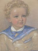 LATE 19th.C. ENGLISH SCHOOL. PORTRAIT OF A YOUNG BOY, PASTEL. 48 x 31cms.