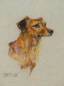 C.A.SHARPLEY, (20th.C.). ARR. PORTRAIT OF BEANIE, SIGNED PASTEL, 32 x 26cms.