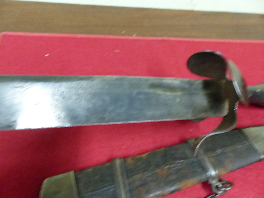 A COMPOSITE SWISS OR GERMAN DAGGER, 34.5cm FULLERED BLADE, STEEL HILT WITH LEATHER WRAPPED WOODEN - Image 14 of 21