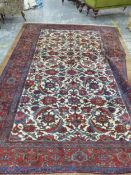 A FINELY WOVEN ANTIQUE PERSIAN CARPET. 354 x 250cms.