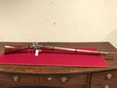 (FAC REQUIRED ).577 CALIBRE ENFIELD PERCUSSION VOLUNTEER PATTERN 1853 THREE-BAND RIFLE, 39INCH SIG