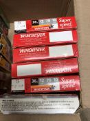 FIFTEEN BOXES OF TEN 12 BORE CARTRIDGES BY WINCHESTER, DYNAMIT NOBEL AND OTHERS