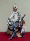 A LLADRO LIMITED EDITION VENETIAN CARNIVAL GROUP NO. 12, THE MAN BOWING LOW IN FRONT OF THE STANDING