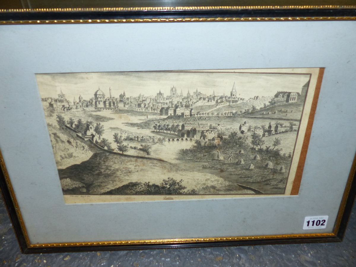 C. RANDLE (EARLY 19th.C. SCHOOL). A TOPOGRAPHICAL VIEW OF DUBLIN, PEN AND INK DRAWING, SIGNED AND - Image 5 of 6