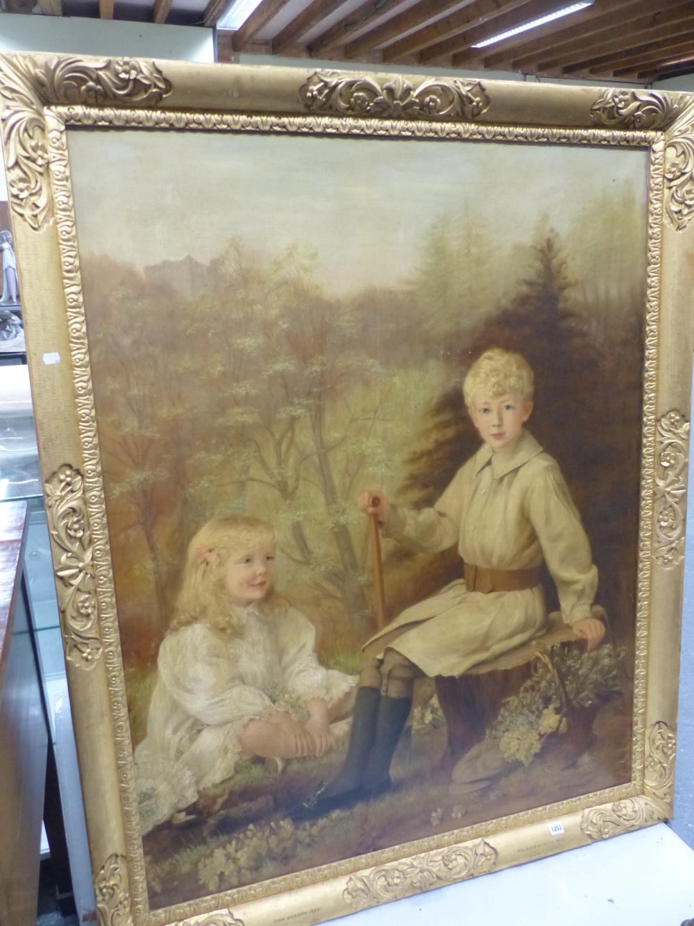 EDITH SCANELL (1852-1840). A PORTRAIT OF TWO CHILDREN, JOHN AND ROWLAND BURDON, SIGNED OIL ON - Image 4 of 14
