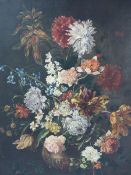 OLD MASTER SCHOOL, STILL LIFE OF SUMMER FLOWERS, OIL ON CANVAS, 93 x 71cms.