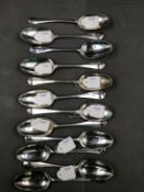 TWELVE VARIOUS GEORGIAN SILVER SPOONS, DATED 1740 X 2, 1741, 1742, 1743, 1744, 1745, 1746, 1747,