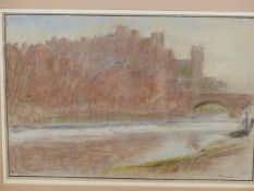 ALBERT GODWIN (1845-1932). DURHAM, SIGNED, PASTEL, 26 x 37cms.