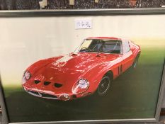 PRINTS OF A FERRARI, TWO OF FERRARI P4S RACING AT LE MANS, THE LARGEST DOUBLE SIDED OF A MASERATI