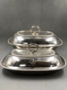 A PAIR OF GEORGIAN HALLMARKED SILVER ENTREE DISHES, DATED 1807 FOR THOMAS & JOSEPH GUEST, LONDON,