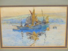 LILLIAN RUSSELL BELL (1864-1947). FISHING BOATS, SIGNED WATERCOLOUR, 20 x 29cms.