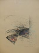 CHARLES TYRELL (1950-****). ARR. PENCIL SIGNED LIMITED EDITION PRINT OF AN ABSTRACT DESIGN, 77 X