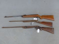 A BSA METEOR AIR RIFLE, A VINTAGE, NICKEL PLATED AIR RIFLE AND ANOTHER UNKNOWN AIR RIFLE PATENT