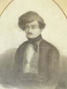 P.DEFILIPPI (19th.C. ITALIAN SCHOOL). 'PORTRAIT OF GIORGIO UZIA', SIGNED AND DATED 1844, INK