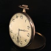 A 9ct GOLD OPEN FACE POCKET WATCH, DATED 1929 WITH IMPORT MARKS FOR GLASGOW, MOVEMENT SIGNED MARVIN,