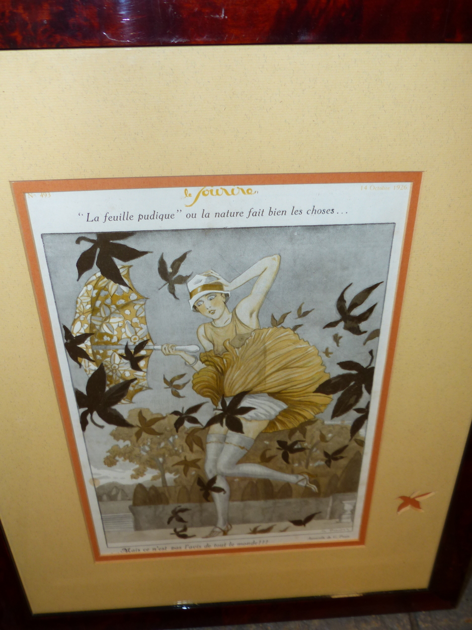 A GROUP OF TEN VINTAGE SHEET MUSIC COVERS AND FRENCH EARLY 20th.C RISQUE PRINTS, 31 x 24cms, IN - Image 9 of 12