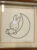 DICK BRUNA (1927-2017). ARR. MIFFY, PENCIL SIGNED PEN AND INK DRAWING, 18 x 17cms.
