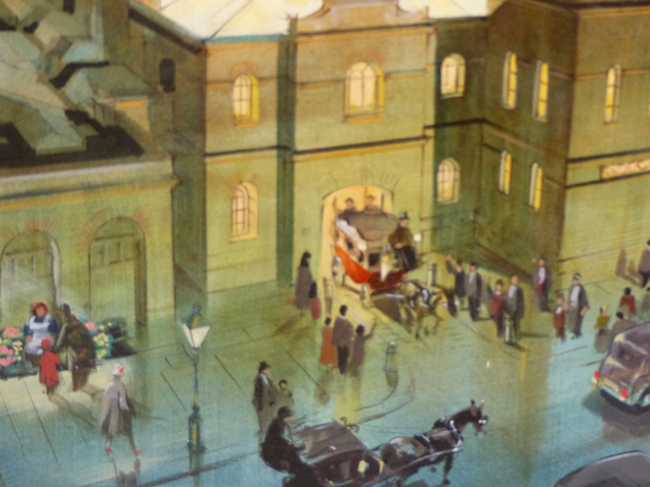 RAYMOND SIMM (20th.C. SCHOOL). ARR. A GALA NIGHT THEATRE OPENING IN LONDON, SIGNED OIL ON BOARD, - Image 3 of 6