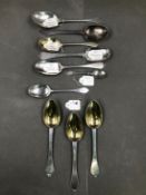 TEN VARIOUS GEORGIAN SILVER SPOONS, DATED 1700, 1701 X 2,1706 X 4, AND 1707 X 2, INCLUDING AN