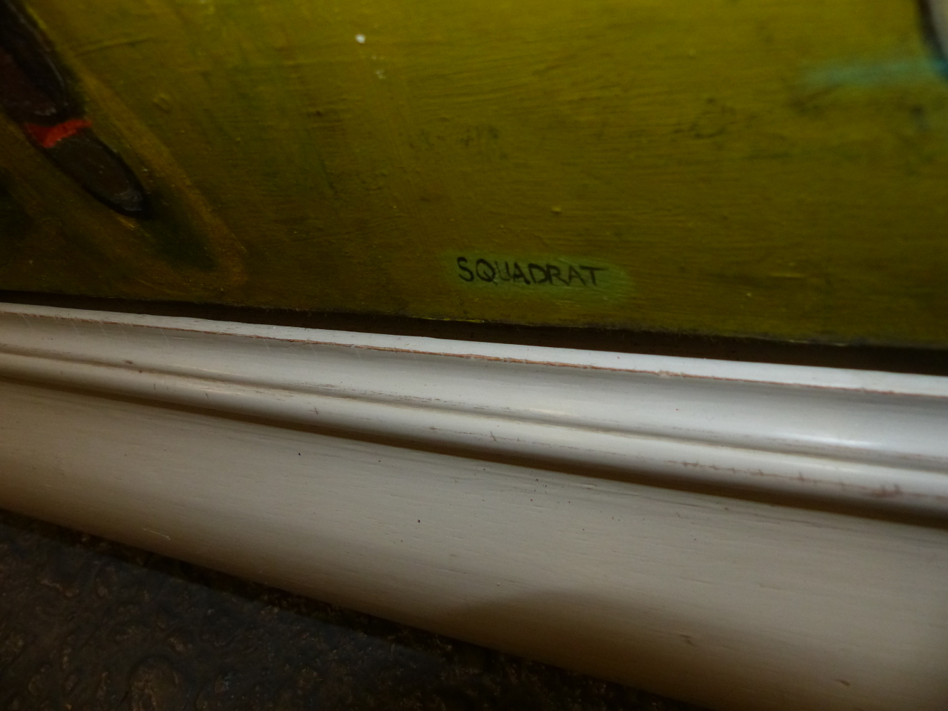 SQUADRAT (20th/21st.C. SCHOOL). ARR. THE GARDENER, SIGNED OIL ON CANVAS, 53 x 61cms. - Image 6 of 7