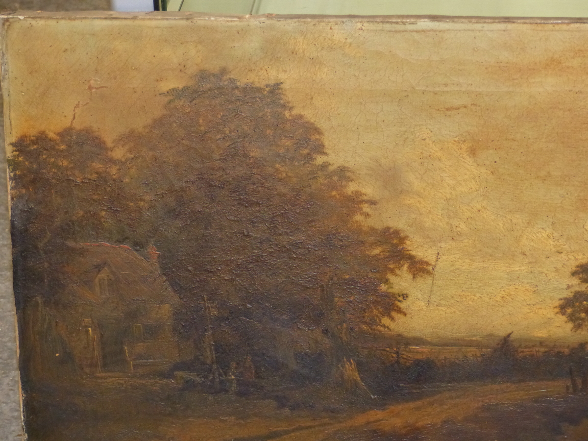 F. EDWARDSON, LATE 19th.C. ENGLISH SCHOOL. A RURAL TRACK, SIGNED OIL ON CANVAS, UNFRAMED, 46 x - Image 5 of 9