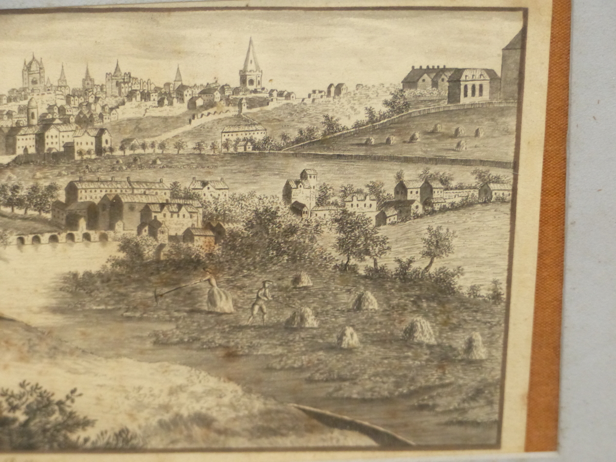 C. RANDLE (EARLY 19th.C. SCHOOL). A TOPOGRAPHICAL VIEW OF DUBLIN, PEN AND INK DRAWING, SIGNED AND - Image 3 of 6