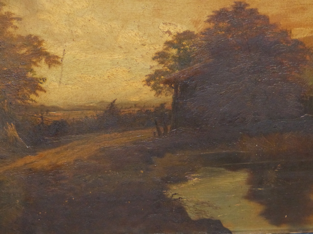F. EDWARDSON, LATE 19th.C. ENGLISH SCHOOL. A RURAL TRACK, SIGNED OIL ON CANVAS, UNFRAMED, 46 x - Image 8 of 9