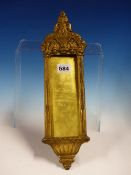 A MID 19th C. GILT BRONZE FRAME, THE SIDES TOPPED BY ANGELS BELOW NEOGOTHIC ARCHES AND FOLIAGE. 39 x