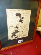 A WACK ORIGINAL BEST WISHES CARTOON, TOGETHER WITH A BOXING CARTOON OF THREE SCENES, THE FRAME