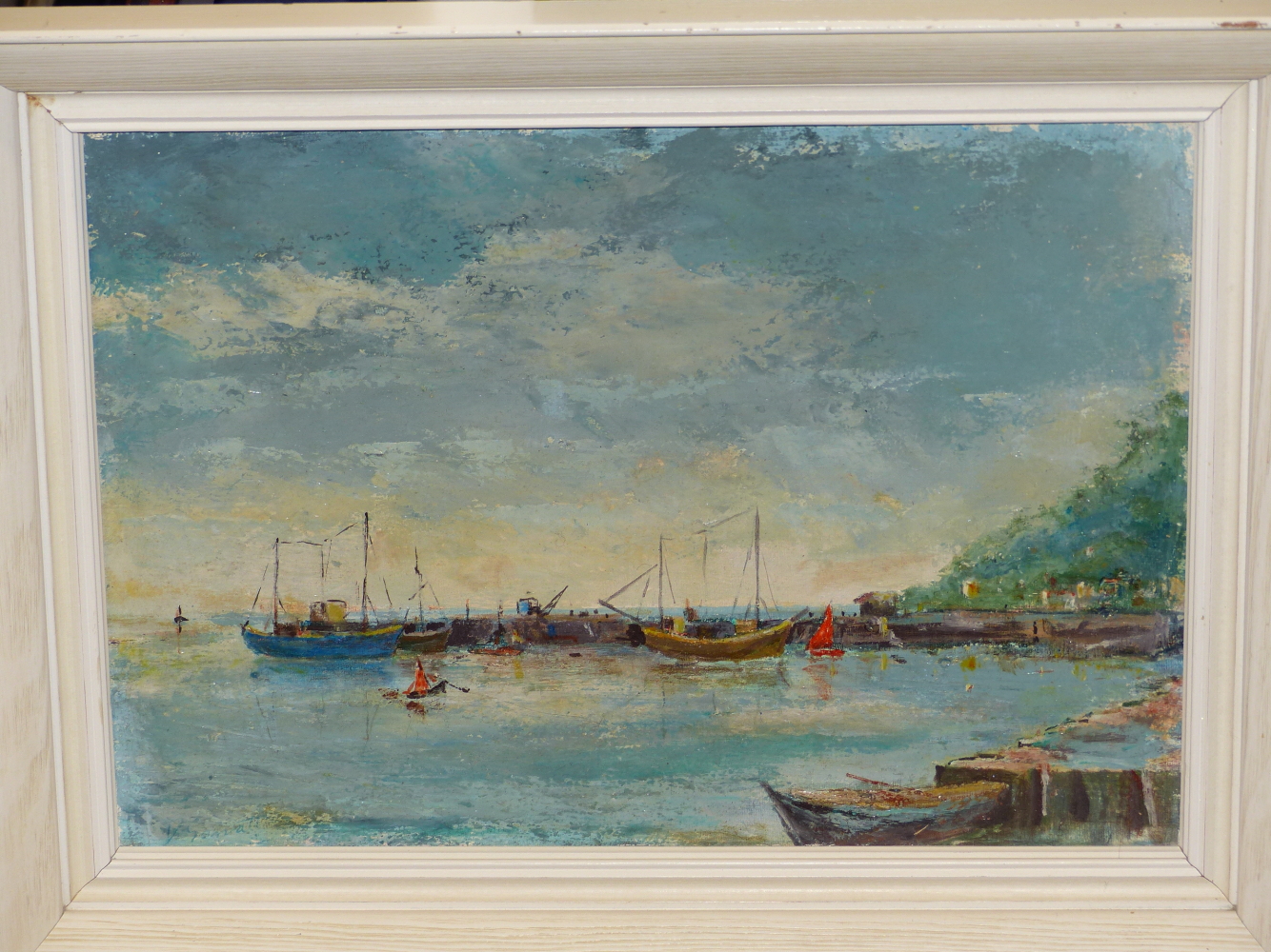 D.GARRATT (20th/21st.C.). ARR. TWO COASTAL VIEWS, ONE SIGNED OIL ON BOARD, 26 x 36cms (2). - Image 2 of 10