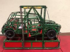 A MECCANO 1:4.4 SCALE MODEL OF A MINI 1275S BUILT BY TONY WAKEFIELD. W 65cms.