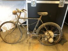 AN UNKNOWN MOTOR BI-CYCLE WITH REAR CENTRE HUB ENGINE - BARN FIND FOR RESTORATION