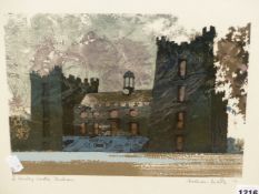 NORMAN WADE (20th.C.) ARR. PENCIL SIGNED LIMITED EDITION COLOUR PRINT, LUMLEY CASTLE, 31 x 37cms.