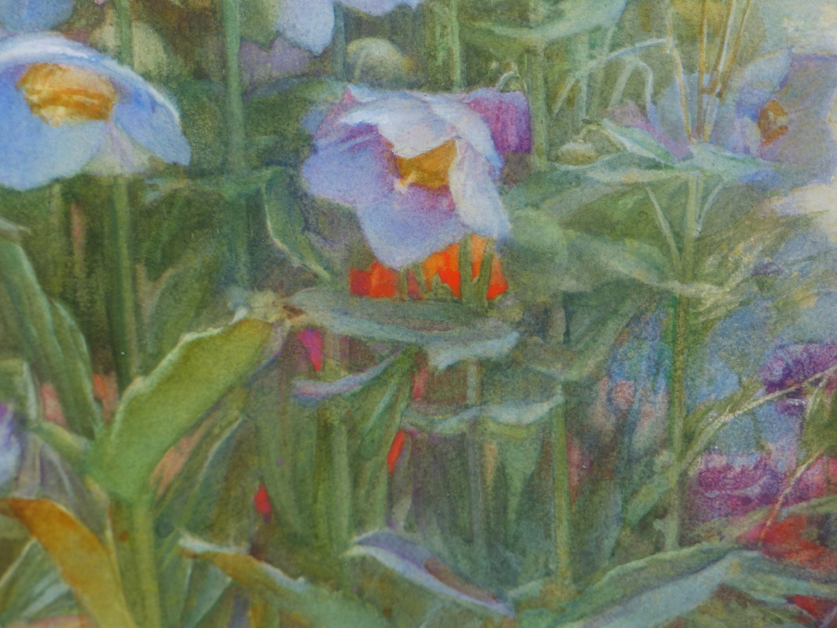 JAMES VALENTINE JELLEY (1856-1943). STUDY OF MEADOW FLOWERS, SIGNED, WATERCOLOUR, 46 x 26cms. - Image 5 of 6