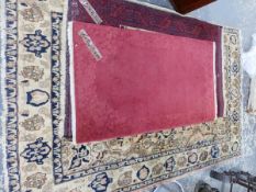 AN ANTIQUE PERSIAN RUG, 218 X 148cm, TOGETHER WITH A SMALL BELOUCH RUG AND A CHINESE RUG (3).