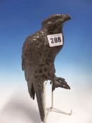 A JAPANESE BRONZE FIGURE OF AN EAGLE. H 21cms.