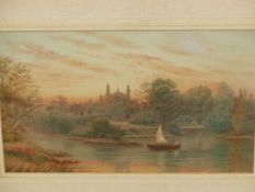 ALFRED S. WATSON (EARLY 20th.C.). VIEW OF WINDSOR CASTLE AND THE THAMES, SIGNED WATERCOLOUR, 27 x