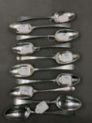 TEN VARIOUS GEORGIAN SILVER SPOONS, DATED 1780, 1781 X 2, 1782, 1783, 1784, 1785, 1786, AND 1787 X
