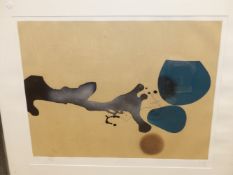 VICTOR PASMORE (1908-1998). ARR. PUNTO DI CONTATTO 2, PENCIL INITIALLED AND NUMBERED COLOUR ETCHING,