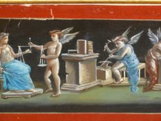 19th/20th.C. ITALIAN SCHOOL. 'ANGELS HAVE WORK', OIL ON CANVAS LAID DOWN. 19 x 55cms.