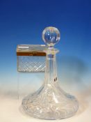 A 19th C. FRENCH CUT CLEAR GLASS SCENT BOTTLE BOX. W 12cms. A CAITHNESS MYRIAD PAPERWEIGHT AND A