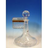 A 19th C. FRENCH CUT CLEAR GLASS SCENT BOTTLE BOX. W 12cms. A CAITHNESS MYRIAD PAPERWEIGHT AND A