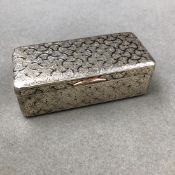 A NIELLO RUSSIAN SILVER BOX, WITH GILDED INNER SIGNED A.K 1850, 84, AN?M. MEASUREMENTS L 8.8 X D 3.9