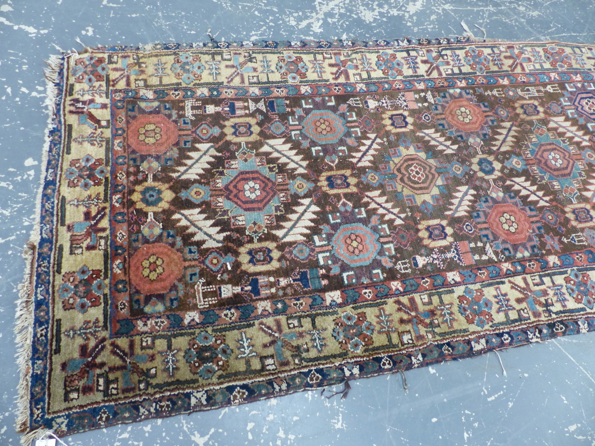 AN ANTIQUE PERSIAN TRIBAL RUNNER, 368 X 93cm. - Image 10 of 11