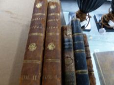 VIRGIL, WORKS, EDITED BY PETRI BURMANNI, 1778, TWO LEATHER BOUND VOLUMES, LUCRETIUS, DE RERUM